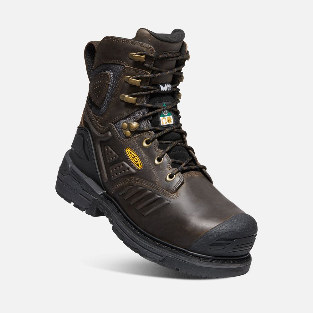 Botas de Trabajo Keen Mexico Negros Marrom - Hombre Csa Philadelphia 8\" Internal Met Waterproof (Car